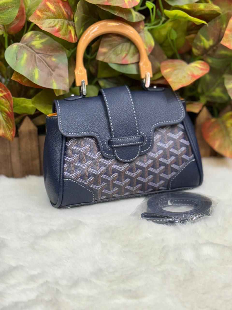 Luxury goyard sling with wooden handle