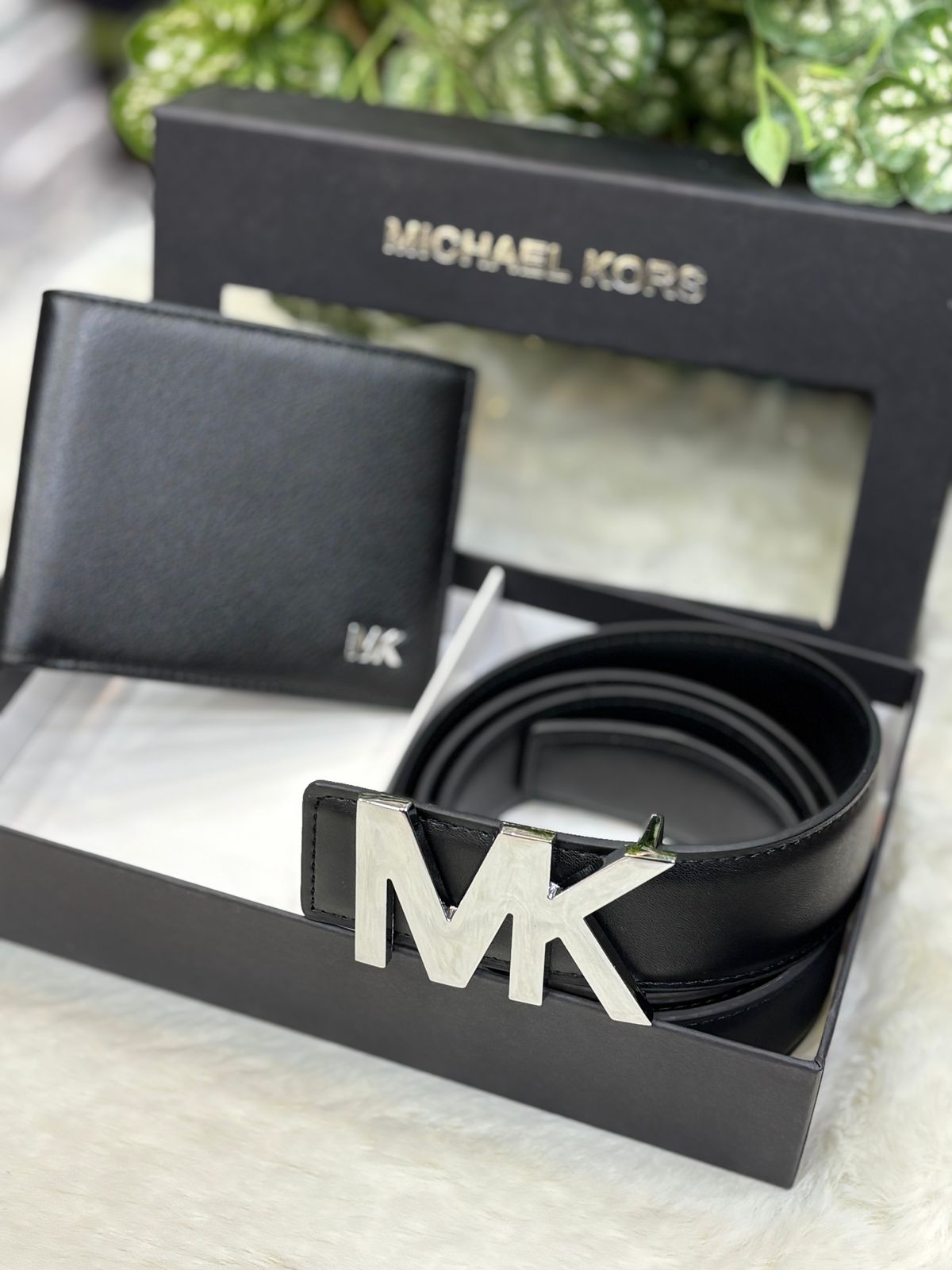 Luxury MICHAEL KORS Genuine Leather Wallet Belt Combo for Men