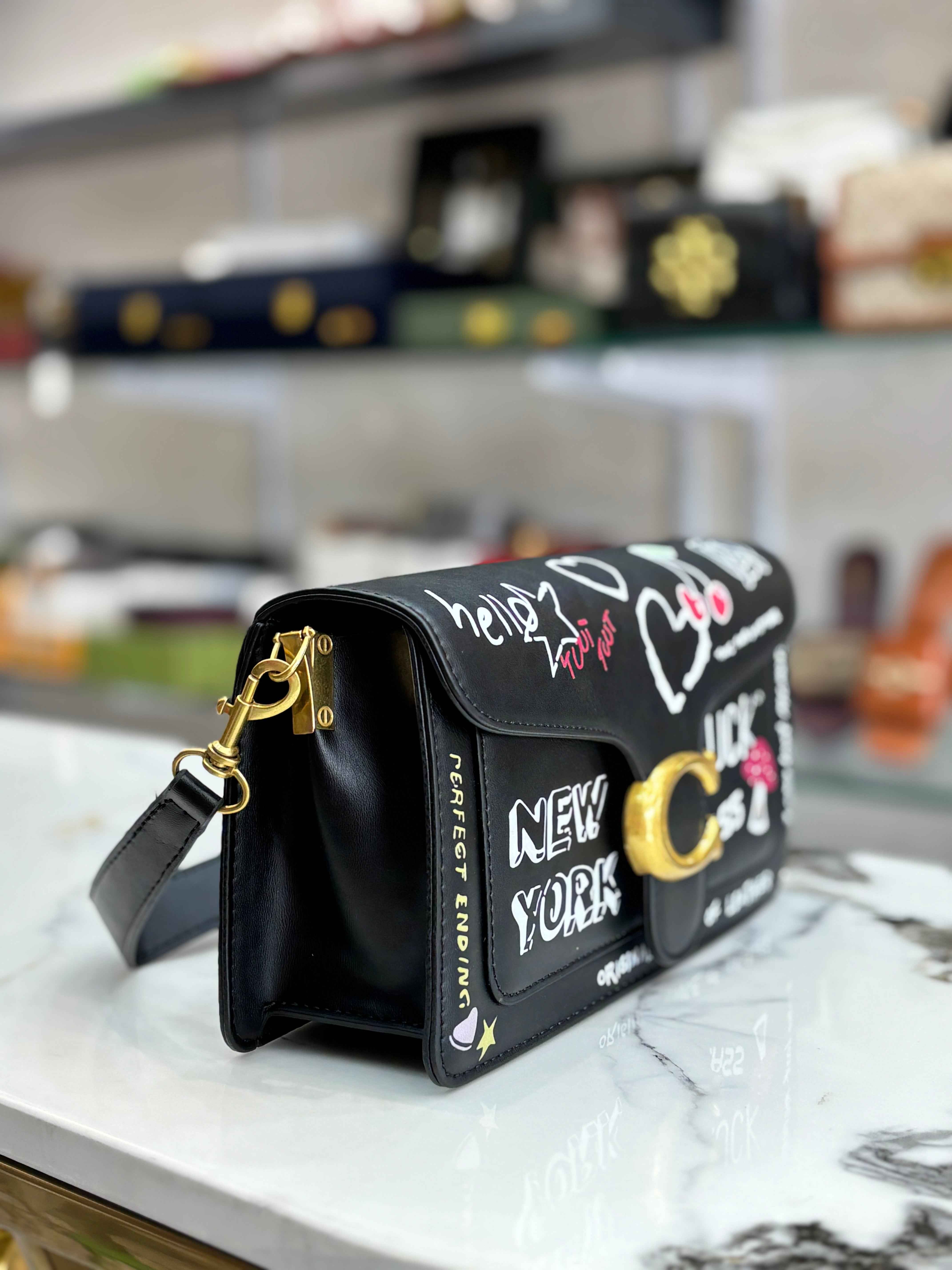 Coach tabby with sketch print