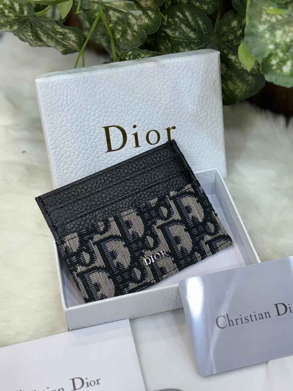 Luxury Dior Leather Card Holder