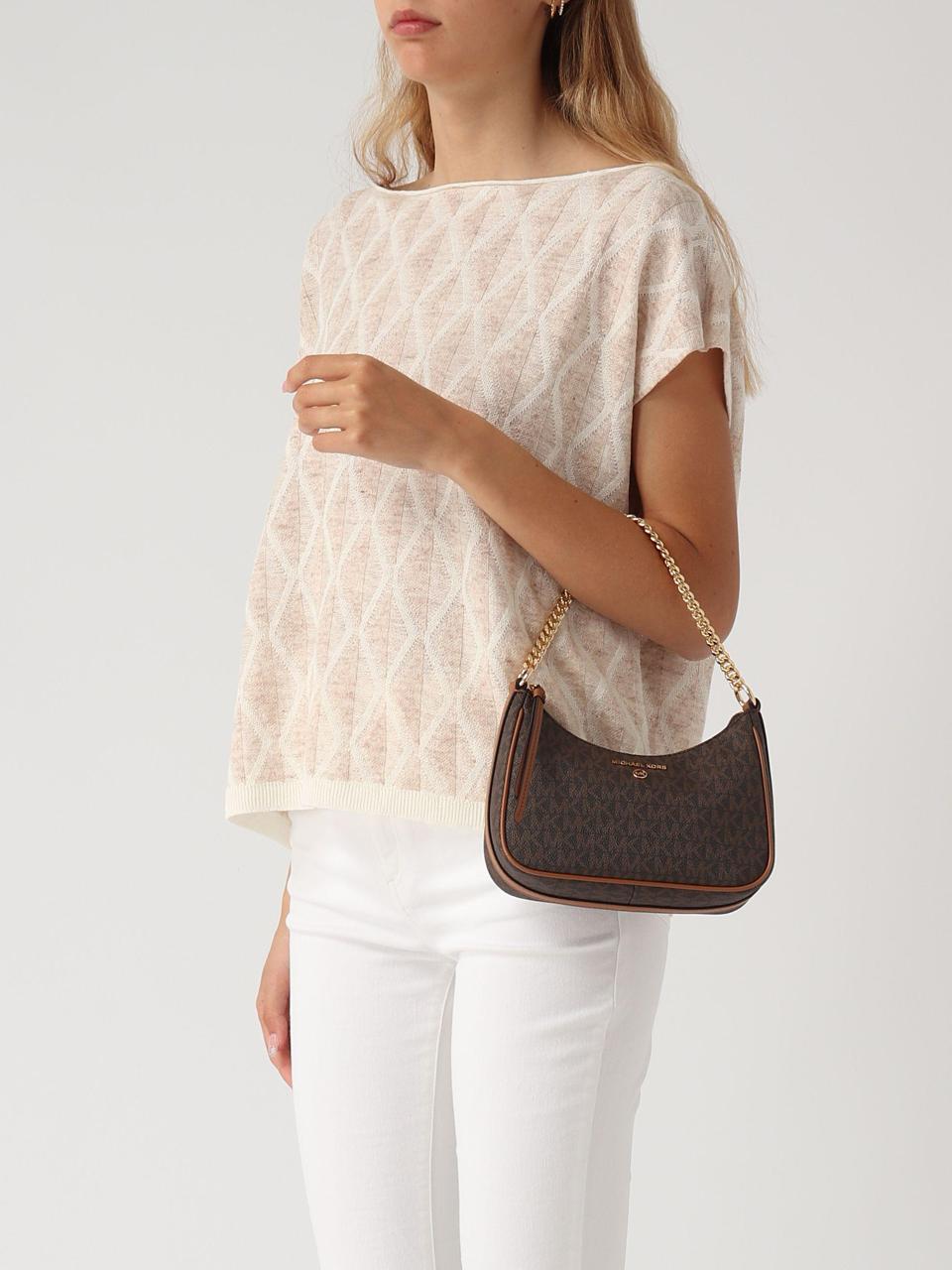 Michael kors jet set signature logo chain pochette