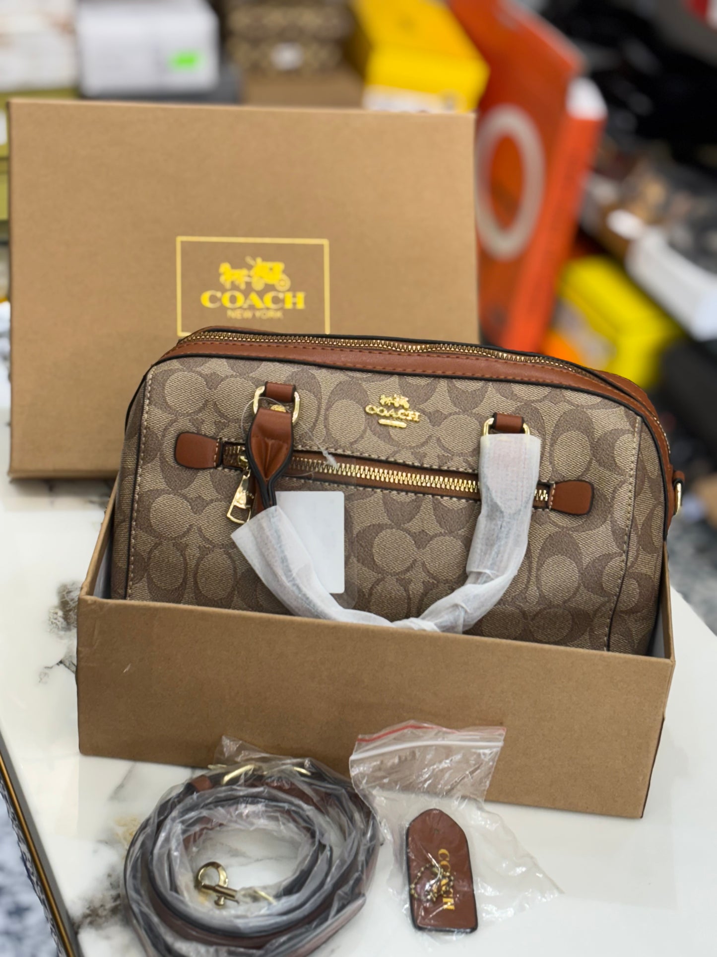 Coach rowan satchel signature speedy bag