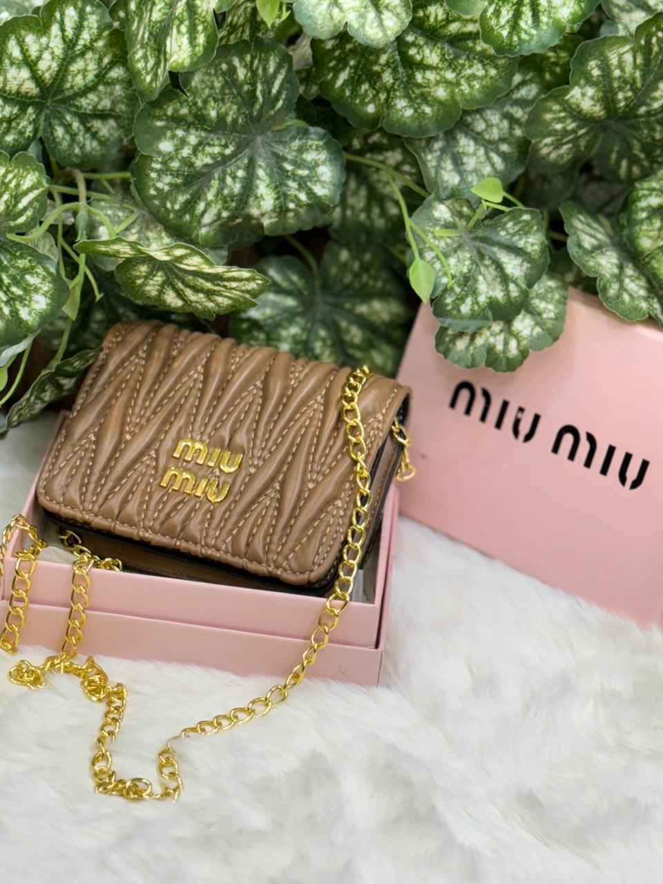 Miu miu wallet cum sling with chain for premium clients