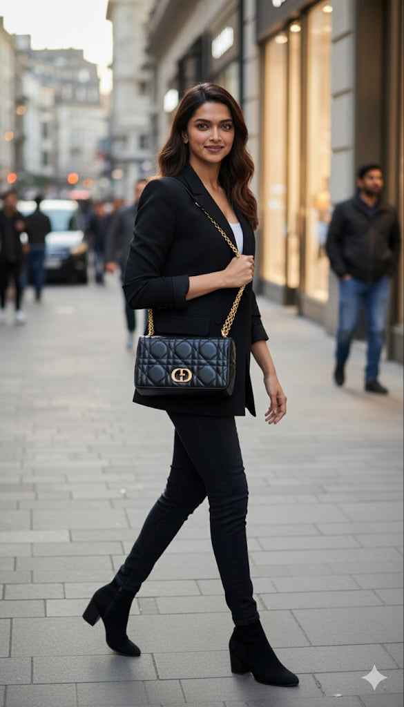 Luxury Dior caro bag in genuine leather