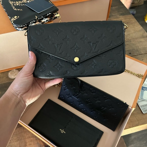 Louis Vuitton Lv embossed Crossbody pochette 3 pcs set