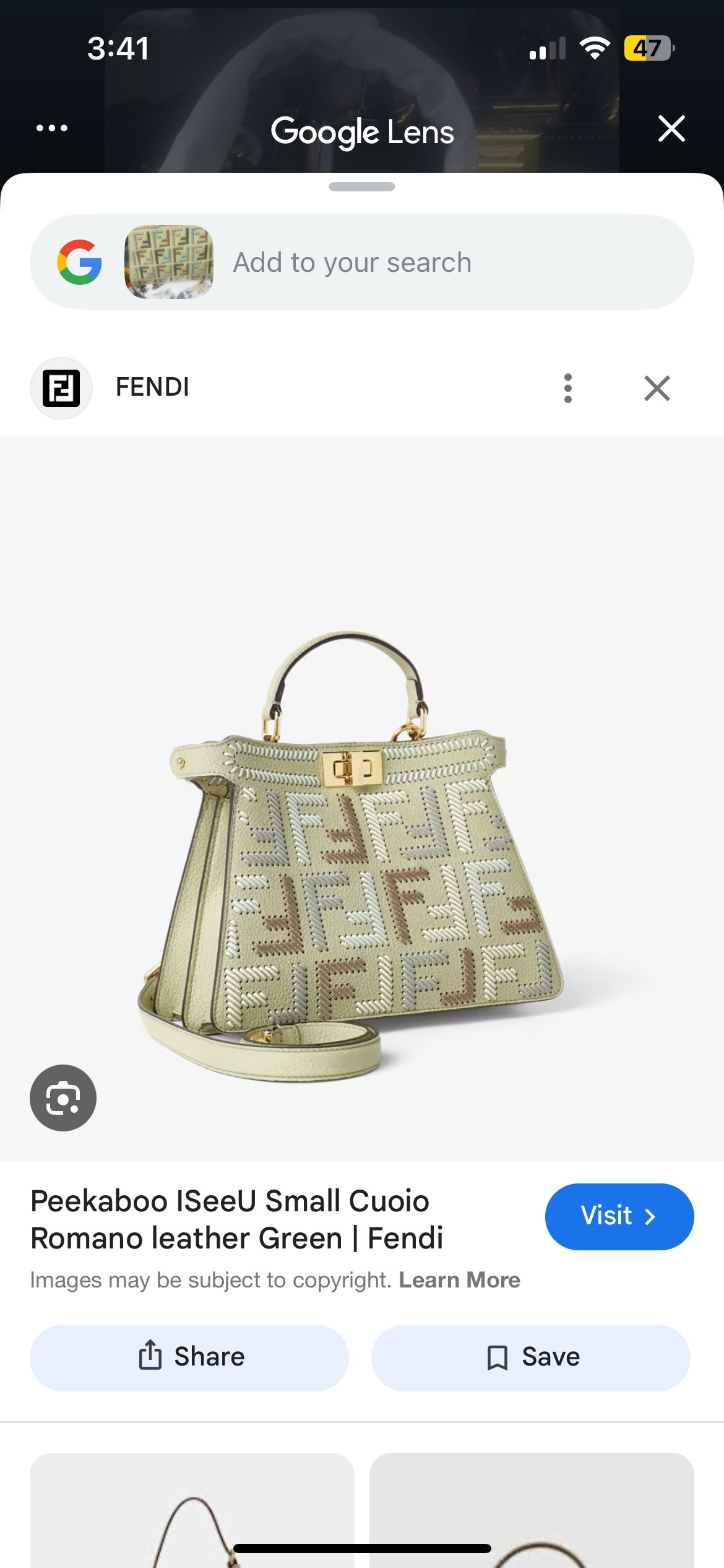 Luxury Fendi peekaboo in genuine leather next to original quality