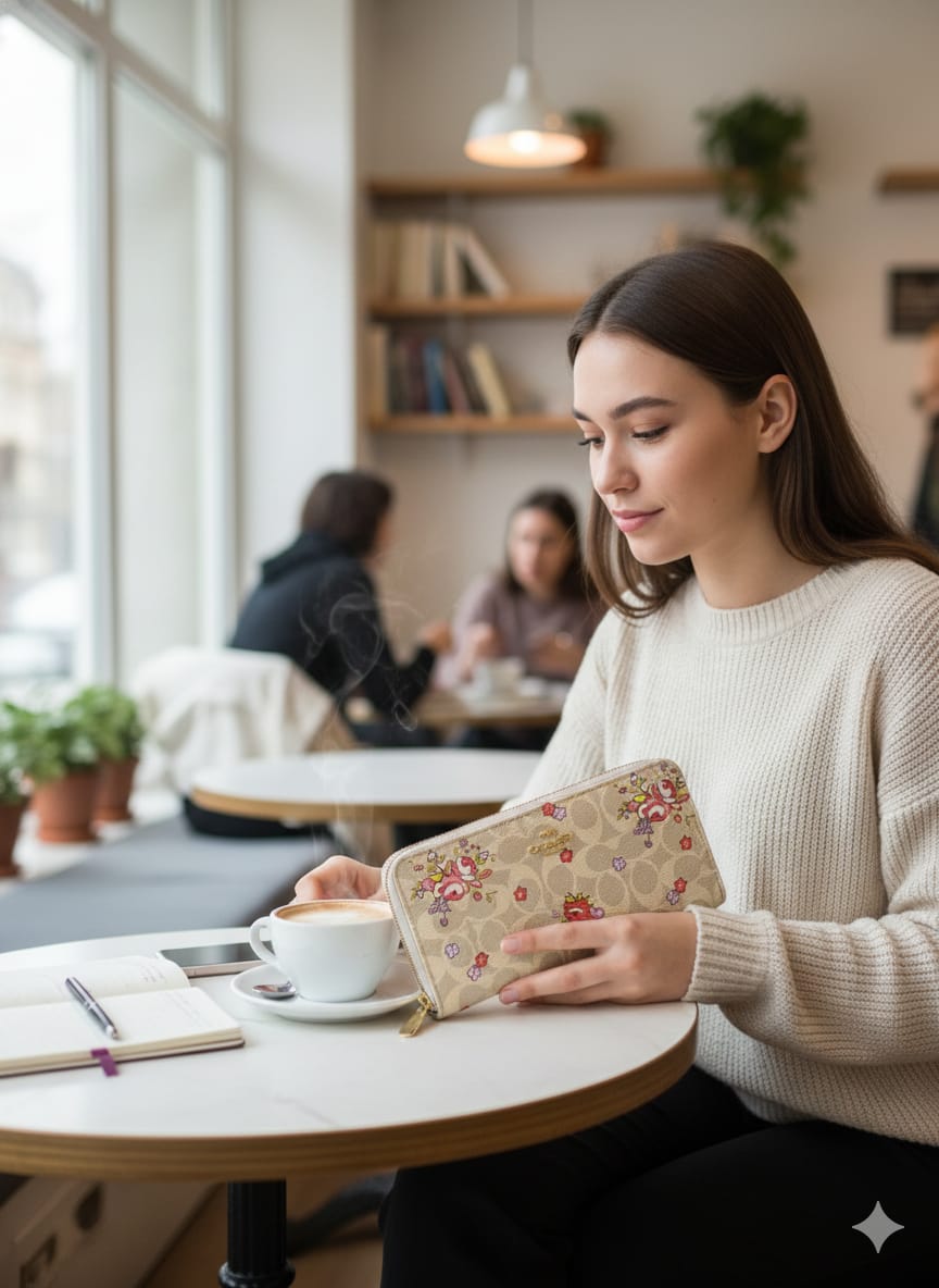 Coach zipper long wallet