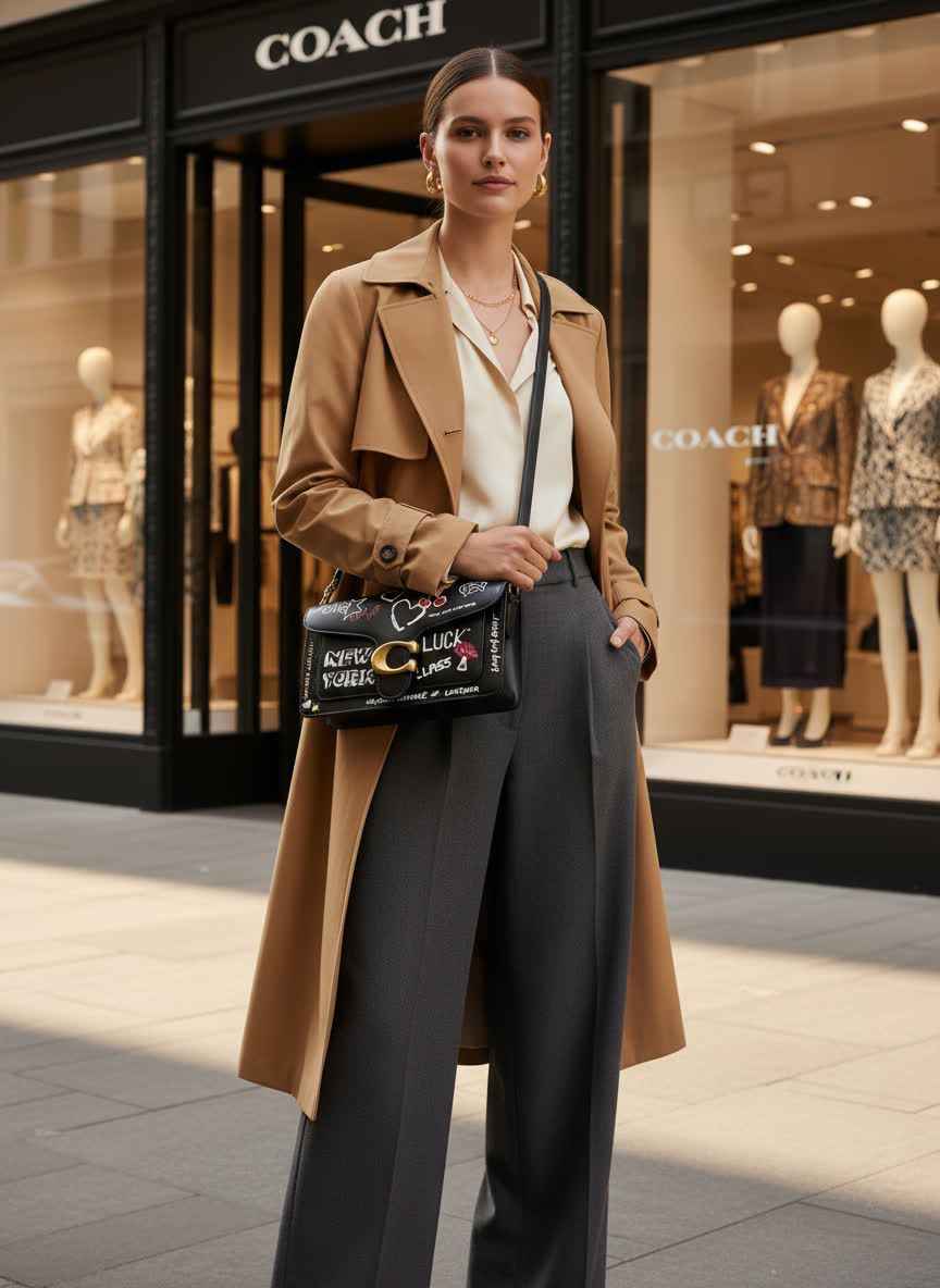 Coach tabby with sketch print