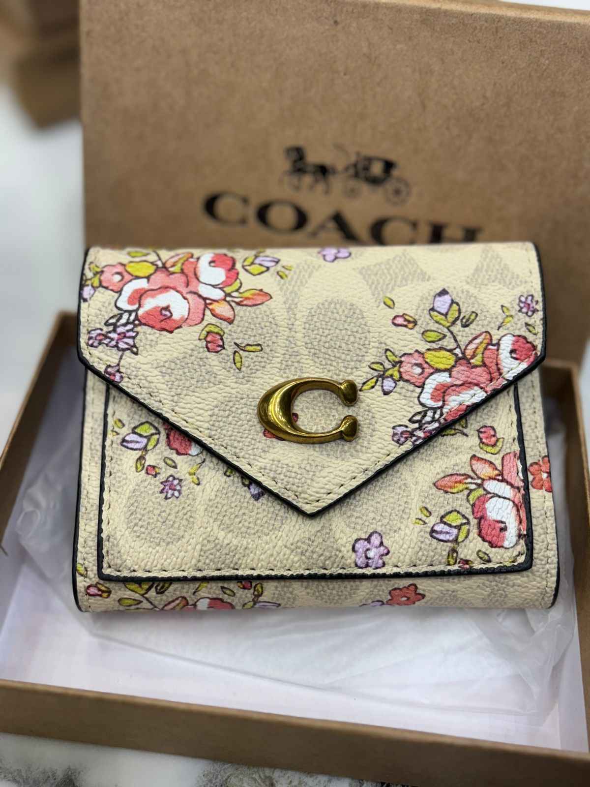 Coach three fold printed wallet