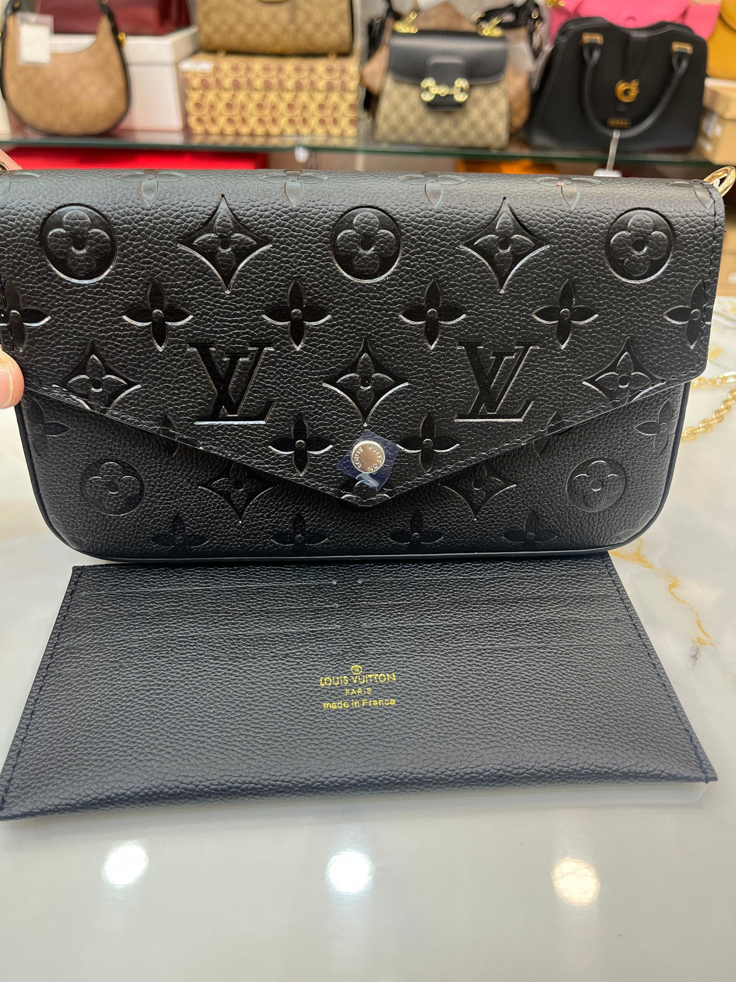 Louis Vuitton Lv embossed Crossbody pochette 3 pcs set