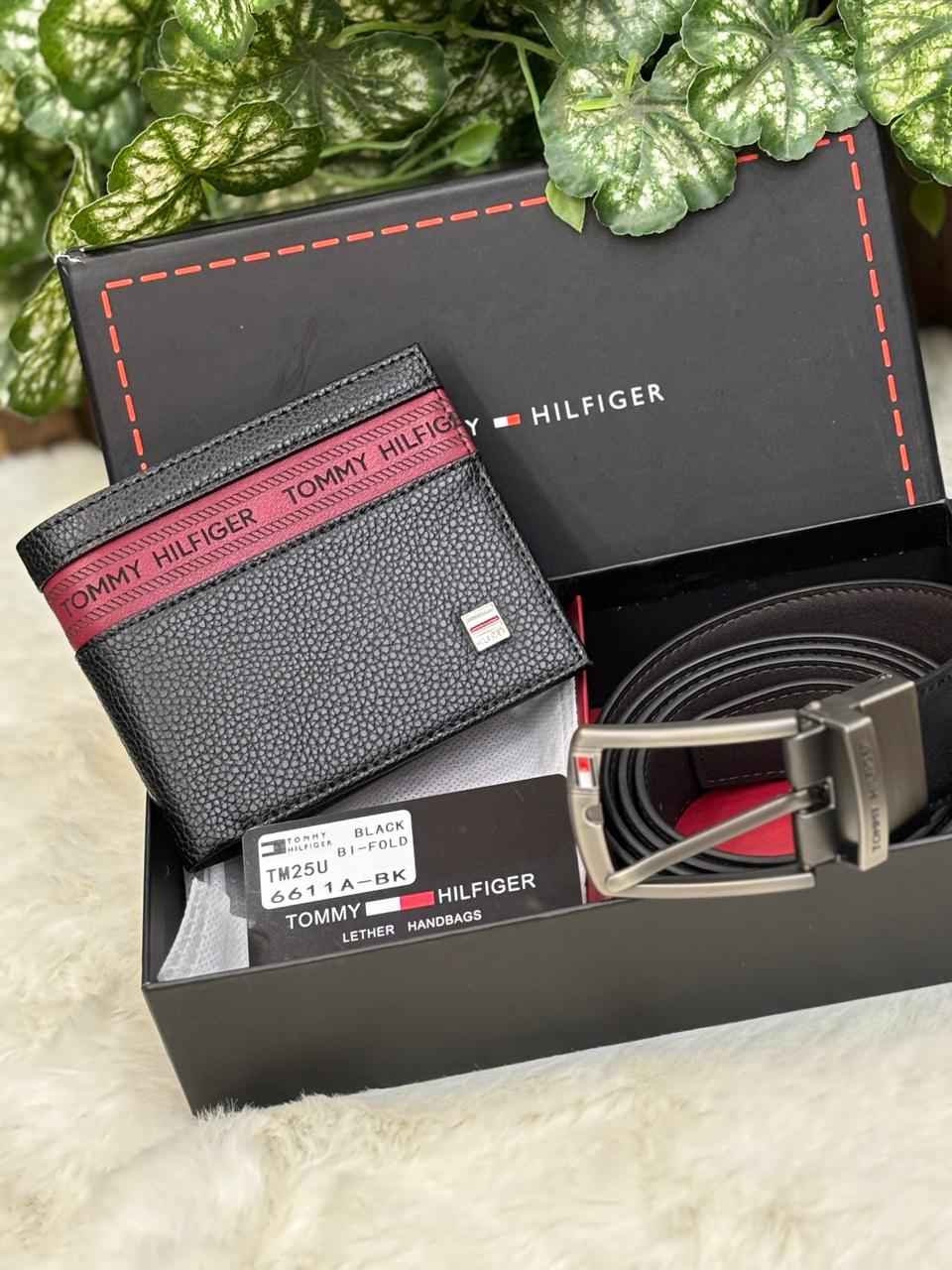 Tommy Hilfiger belt and wallet set in top notch genuine leather quality