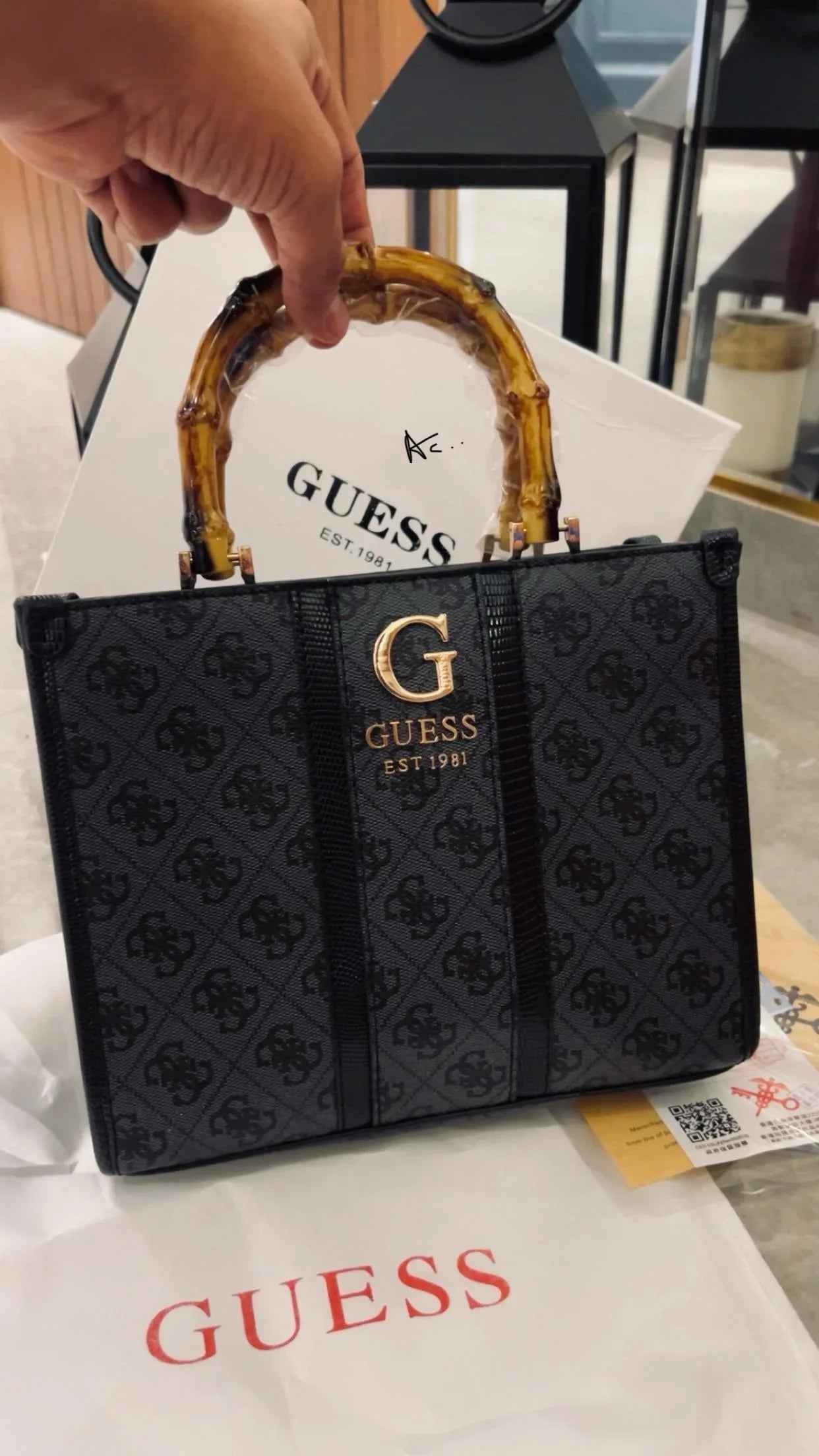 Guess Bamboo Handle Bag