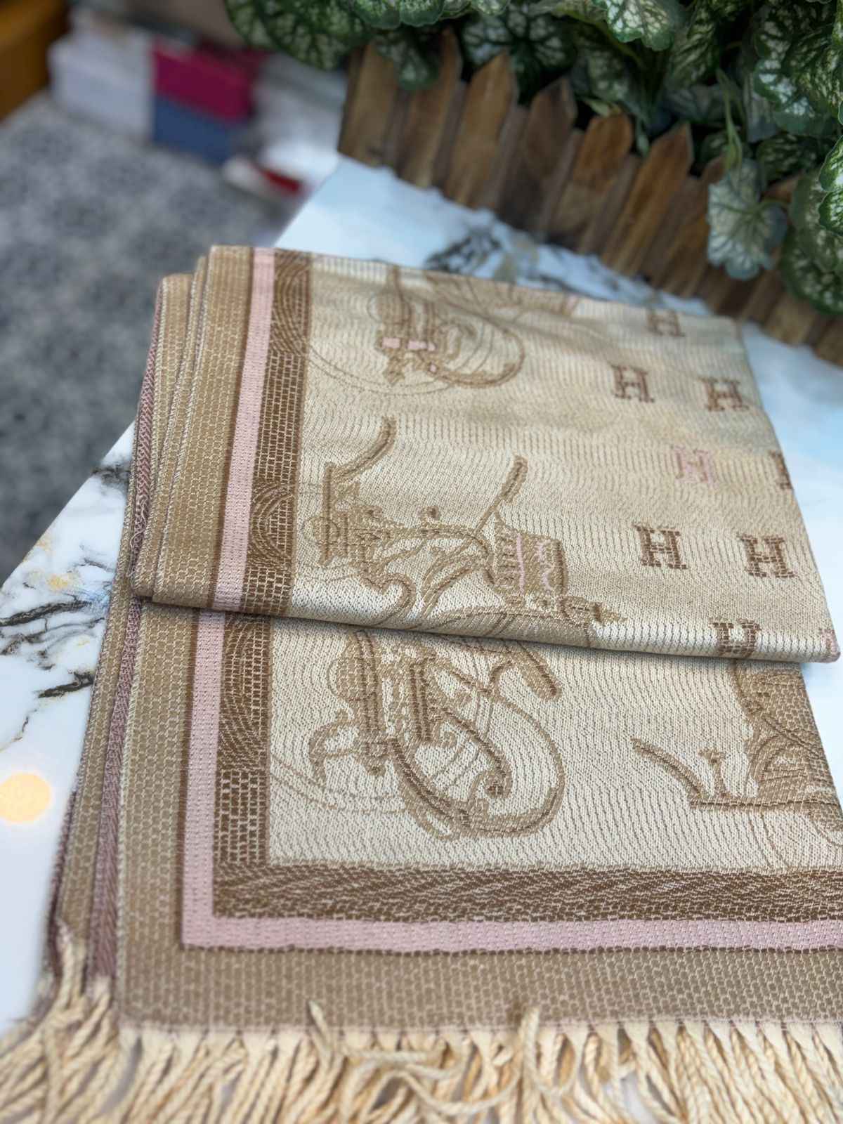 Hermes full length cashmere shawl