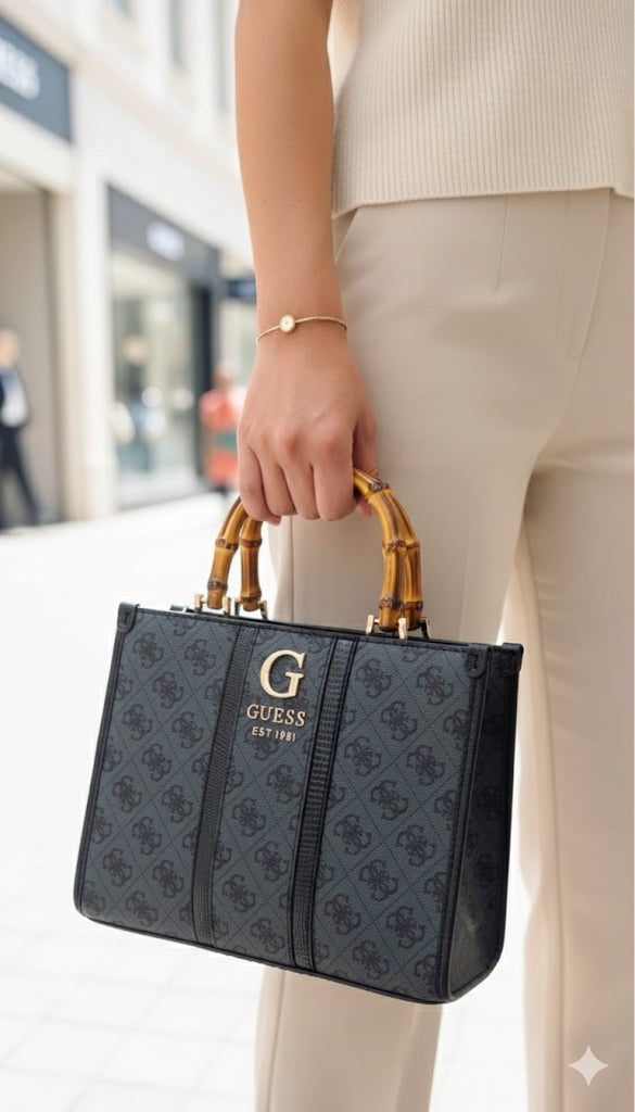 Luxury Guess Kerima Bamboo Handle Handbag for women