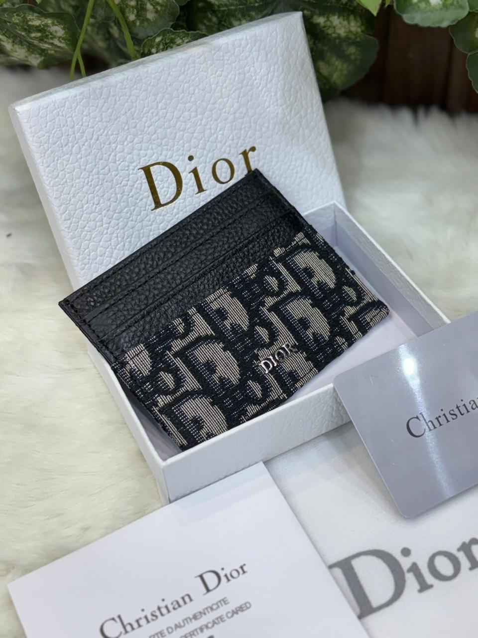 Luxury Dior Leather Card Holder