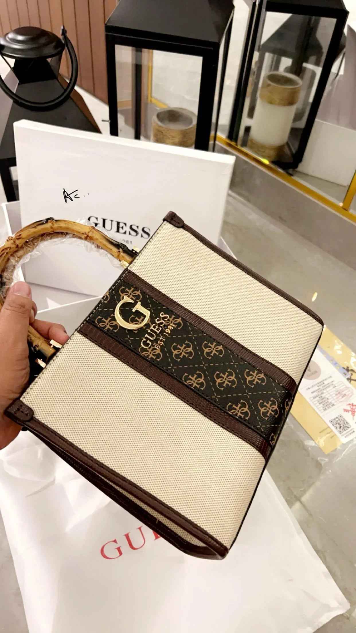 Guess Bamboo Handle Bag