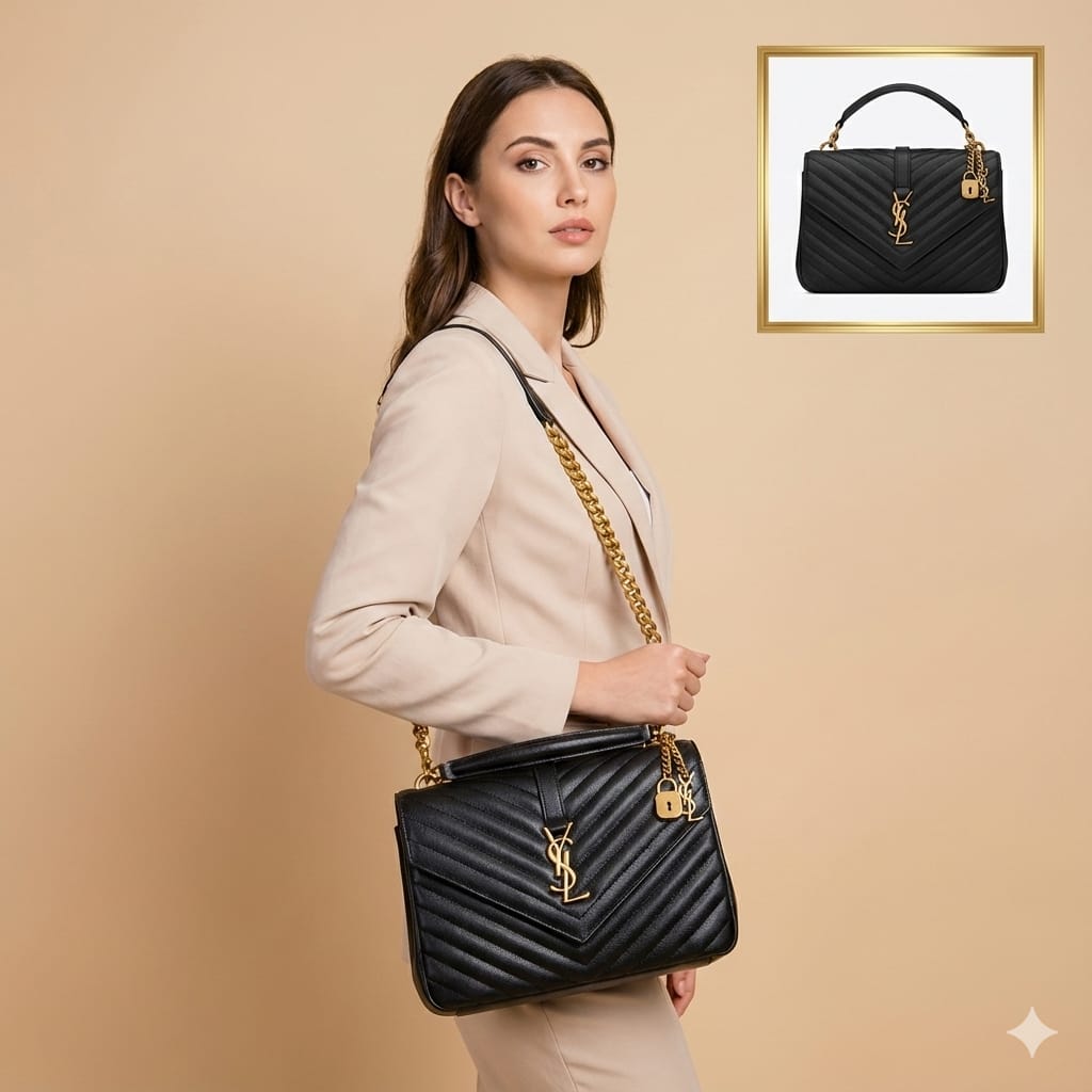 Luxury ysl saint Laurent bag with lock n key