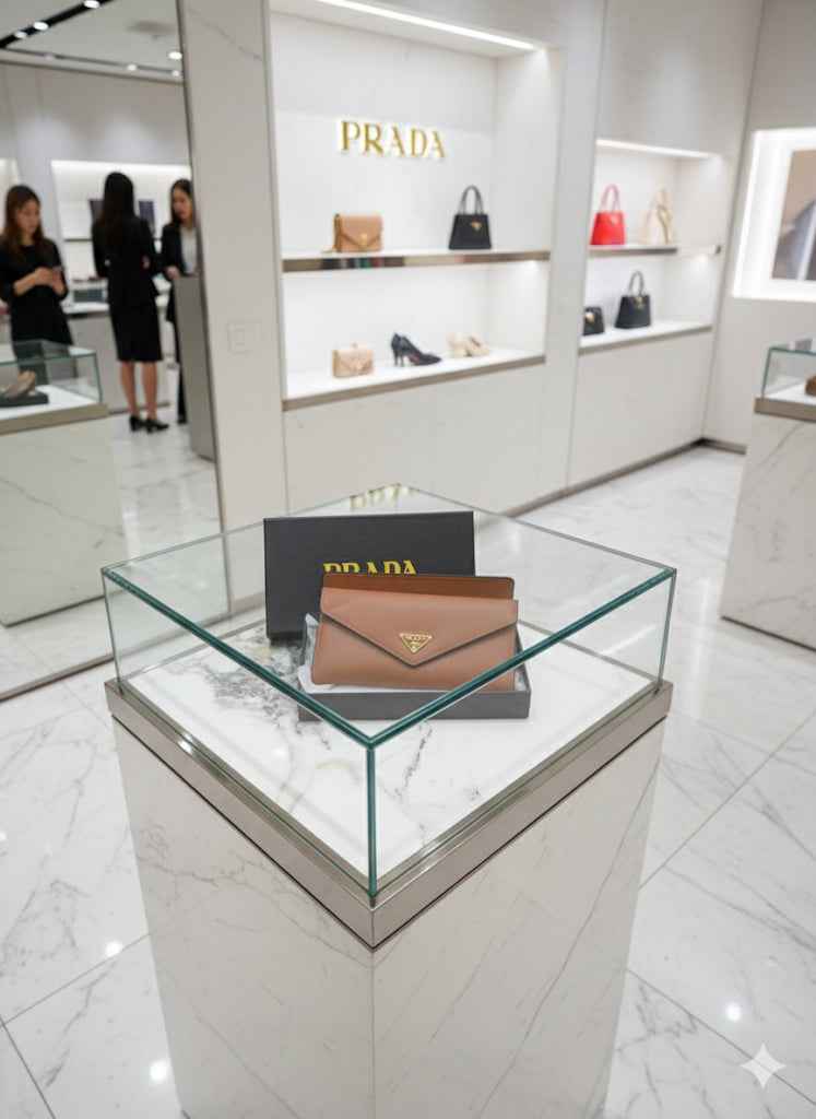 Prada 2 pcs set  three fold wallet with card holder