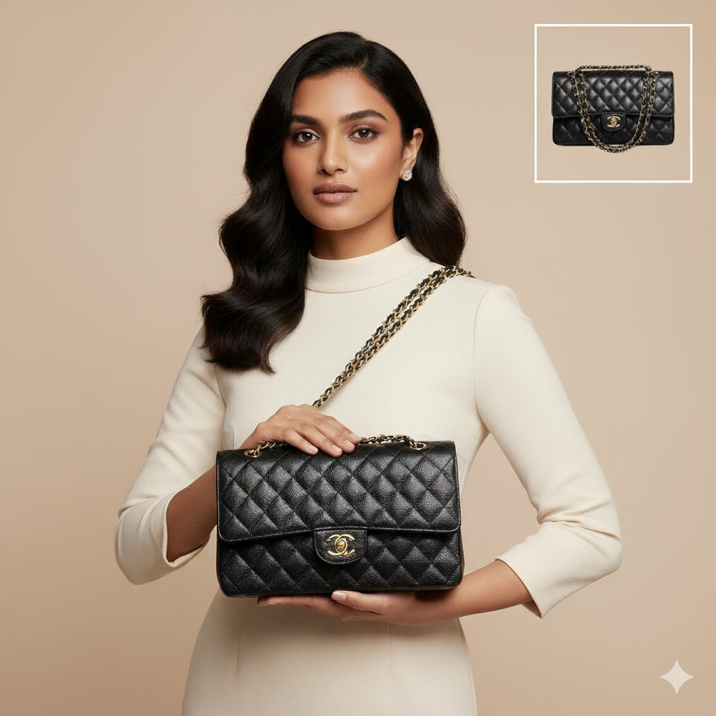 Luxury Chanel Jumbo Caviar Leather Bag for Women