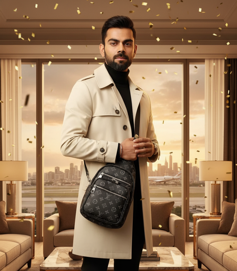 Luxury leather side sling bag for men and women in India