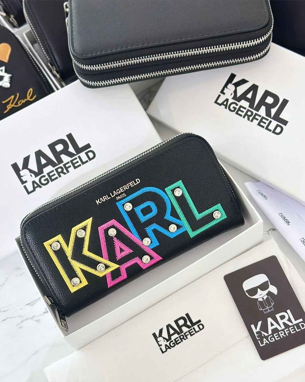 Double Zip Karl long wallets