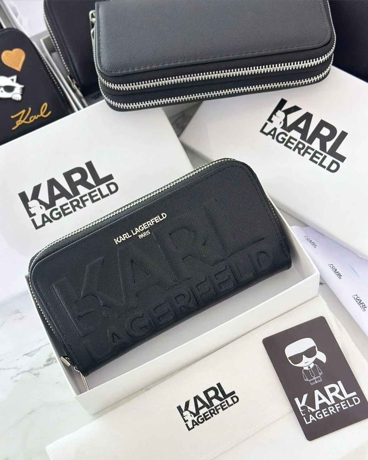 Double Zip Karl long wallets
