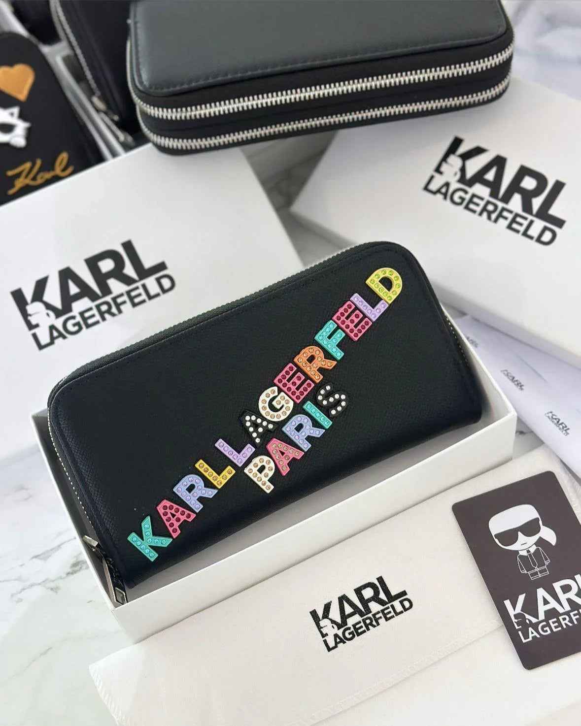 Double Zip Karl long wallets