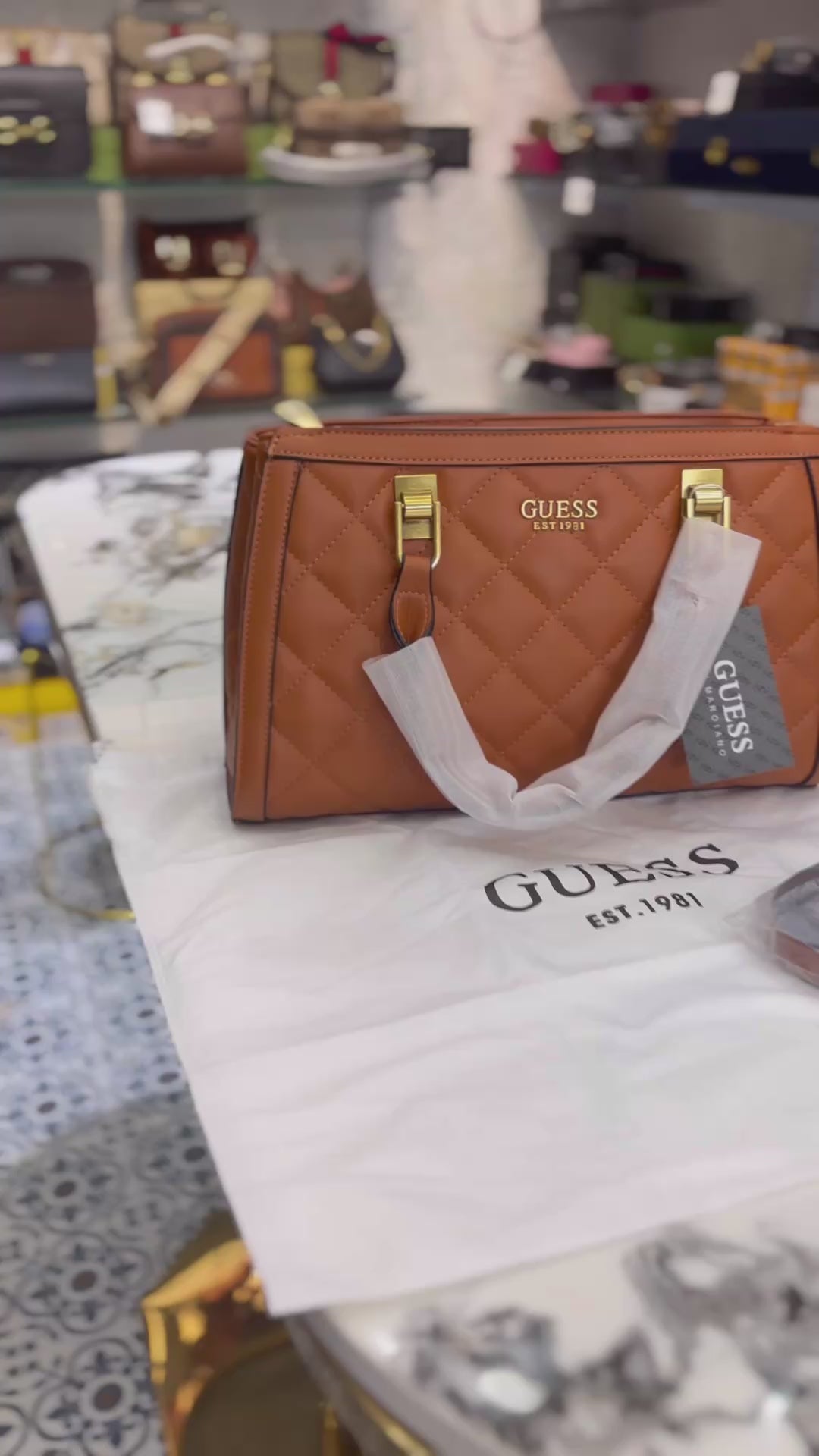 Guess abey satchel bag