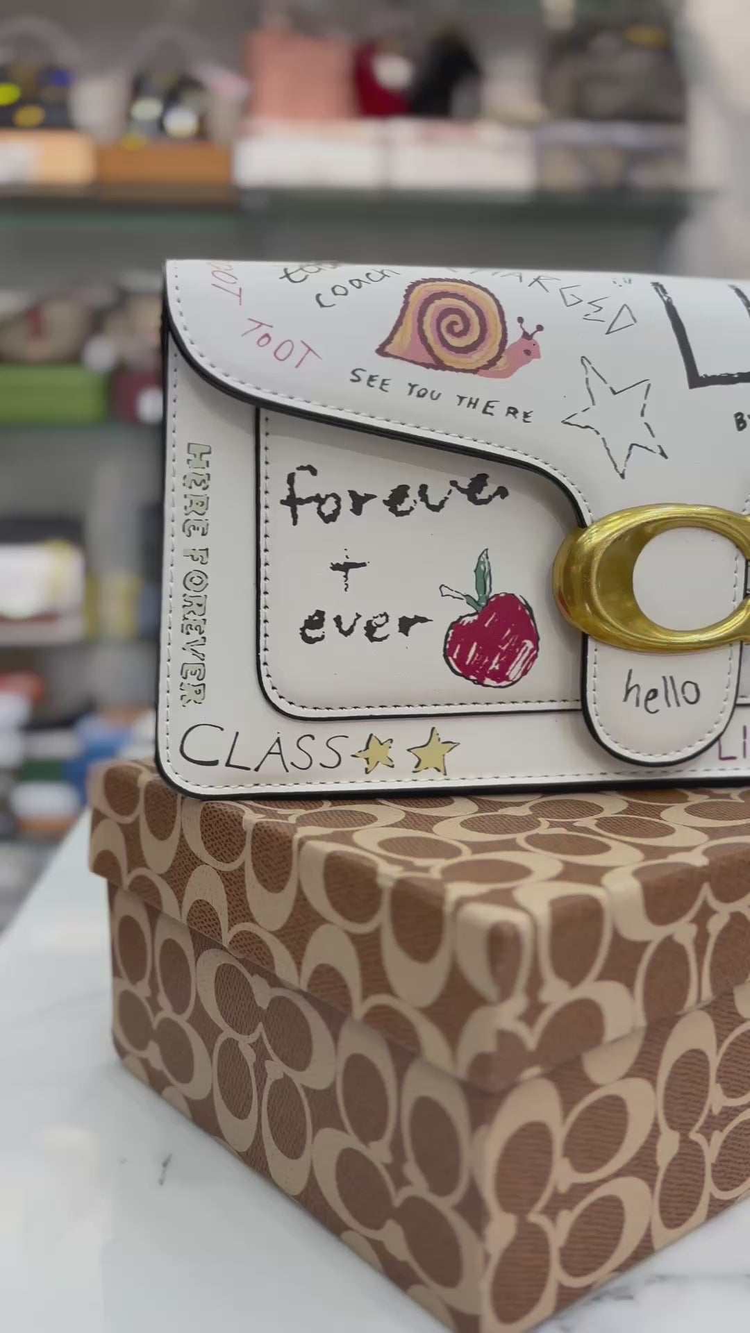 Coach tabby with sketch print for women